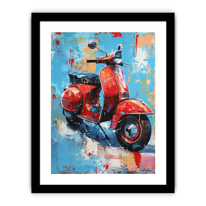 Scooter art Art framed Print