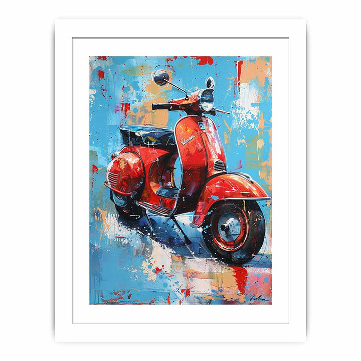 Scooter art Art framed Print