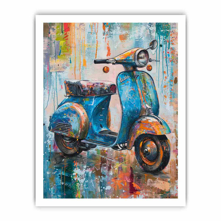 Scooter art Art framed Print