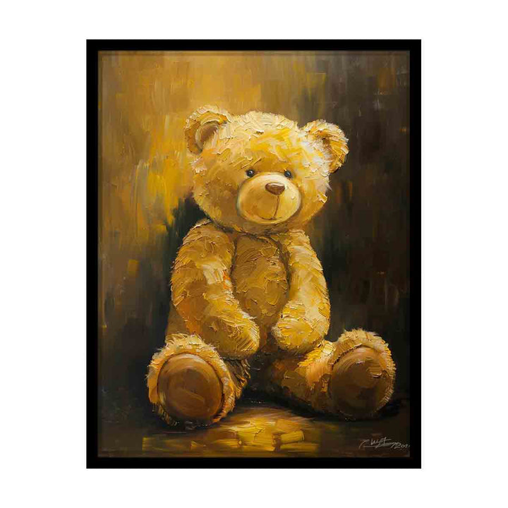 Teddy Bear Painting canvas Print