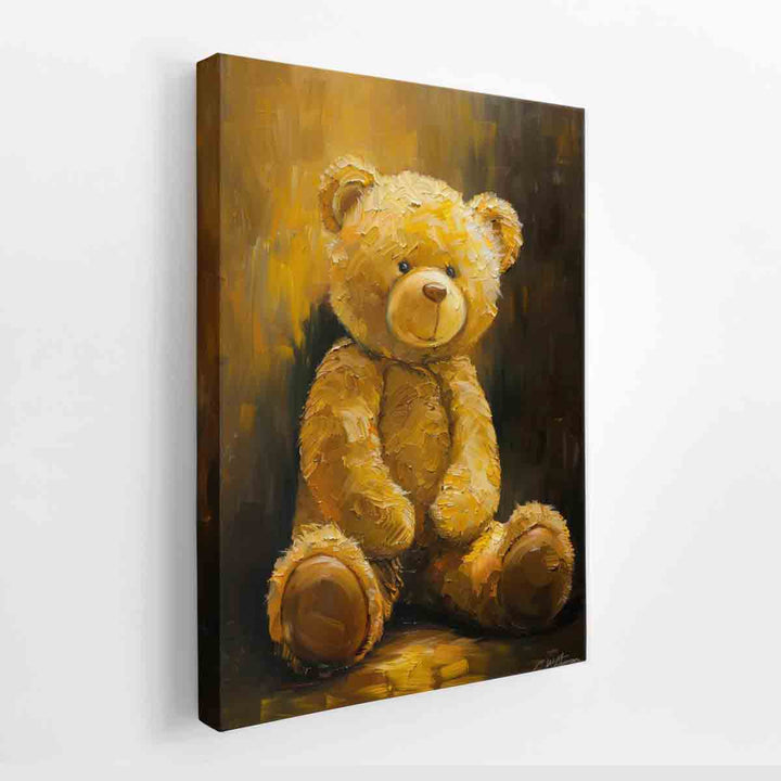 Teddy Bear Painting canvas Print