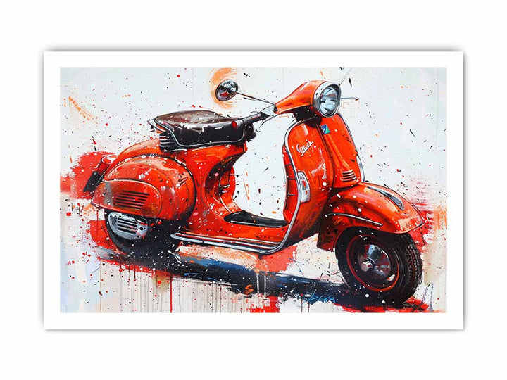 Vespa  Scooter Painting framed Print