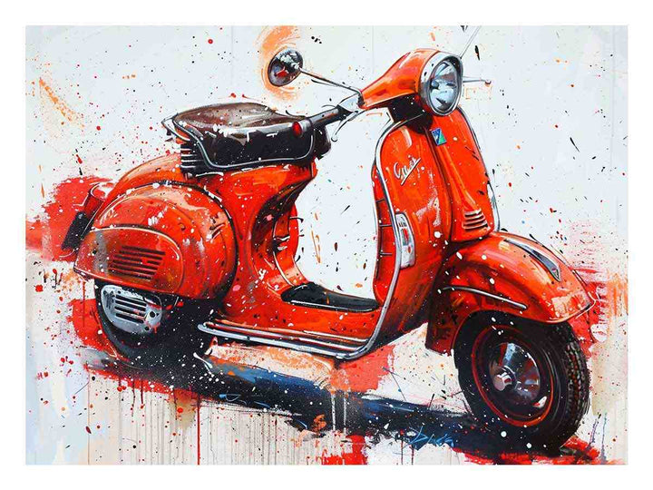 Vespa  Scooter Painting Art Print