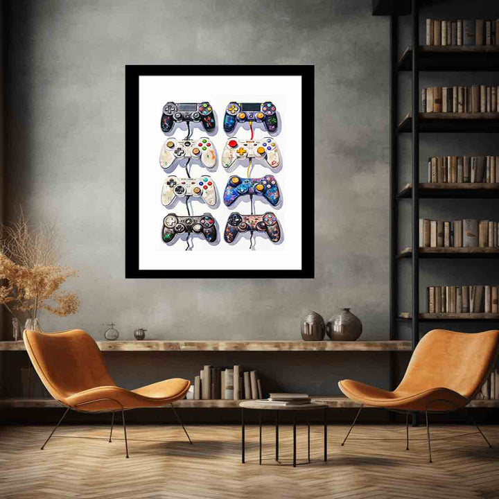 Video Game Controller Evolution Art Print