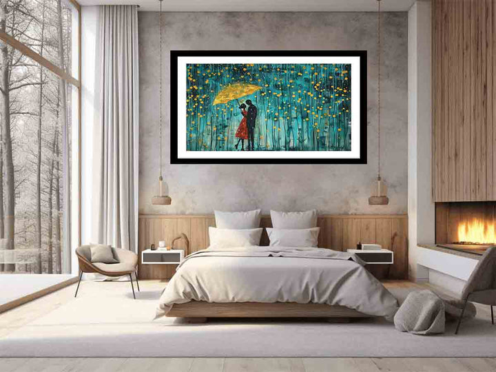 Love in Rain Art Print