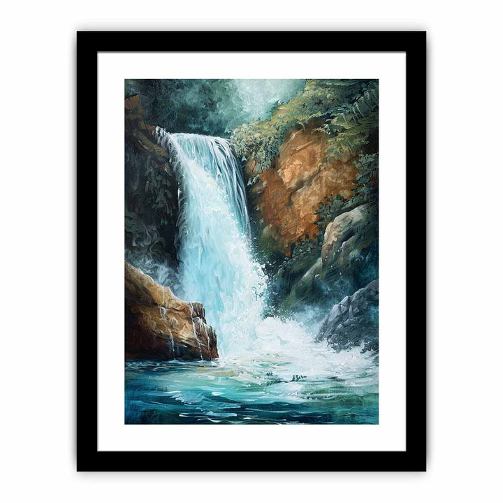 Waterfall  Art Painting framed Print