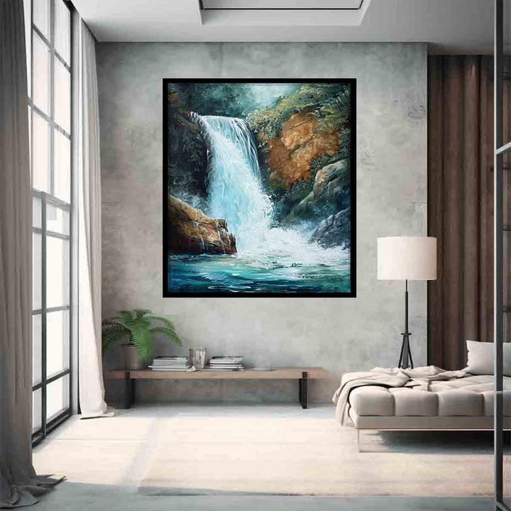 Waterfall  Art Painting Art Print