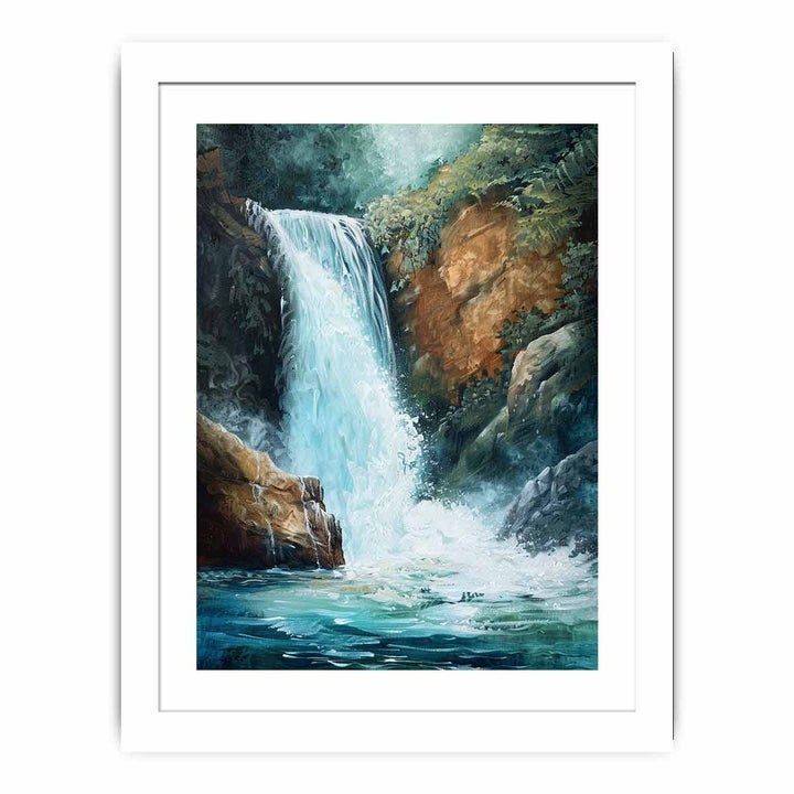 Waterfall  Art Painting framed Print