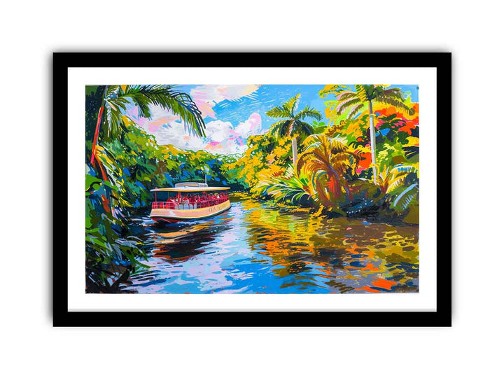 Brisbane River Art framed Print