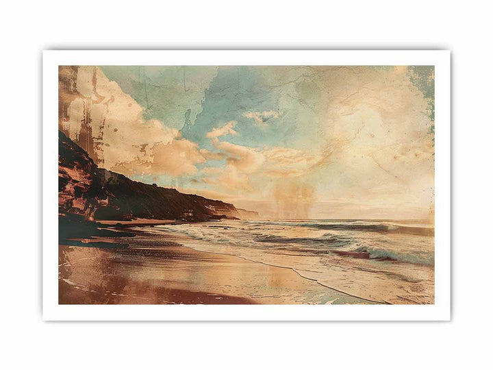 Vintage Beach Art framed Print