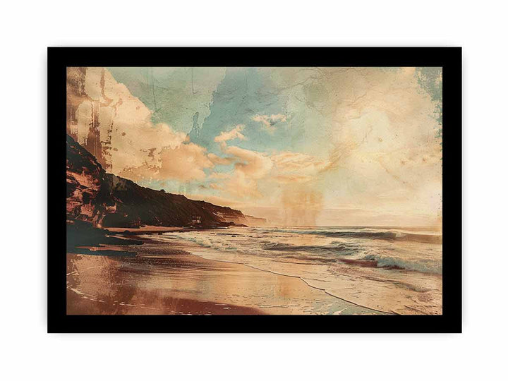 Vintage Beach Art framed Print