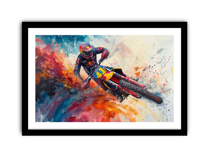 Bike Race Art print framed Print