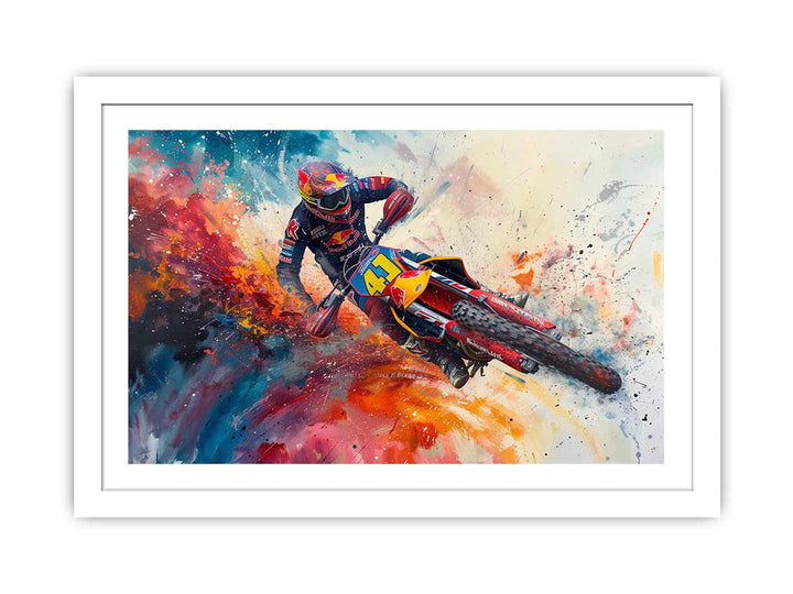 Bike Race Art print framed Print