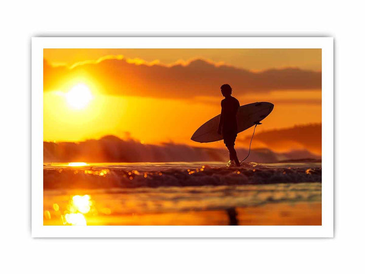 Surfer in the Sun Art framed Print