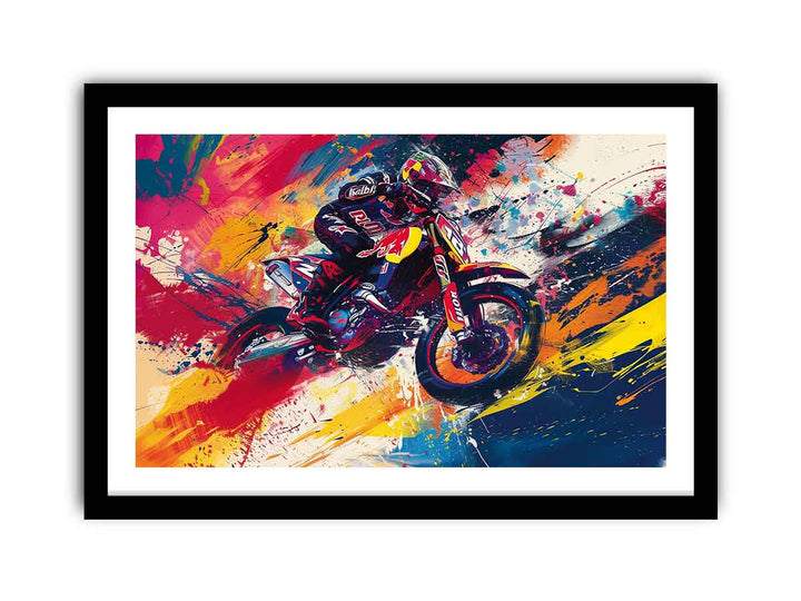 Bike  Rider Art framed Print