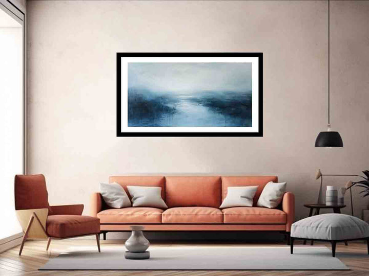 Blue  Abstract river Art Print