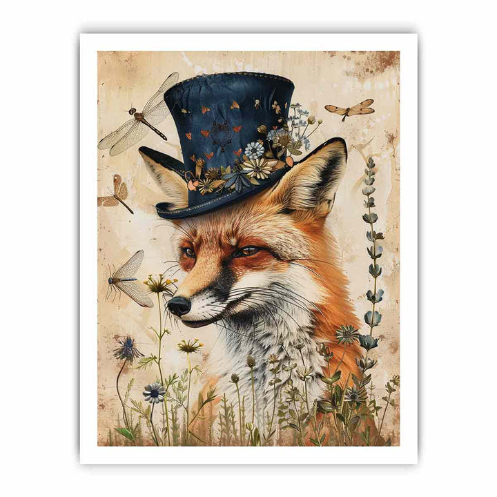 Elegant Fox Art framed Print