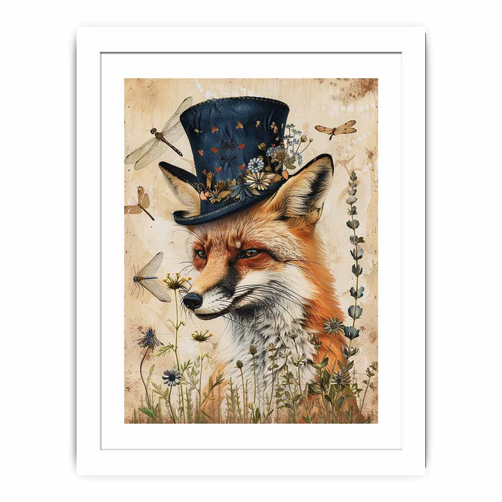 Elegant Fox Art framed Print