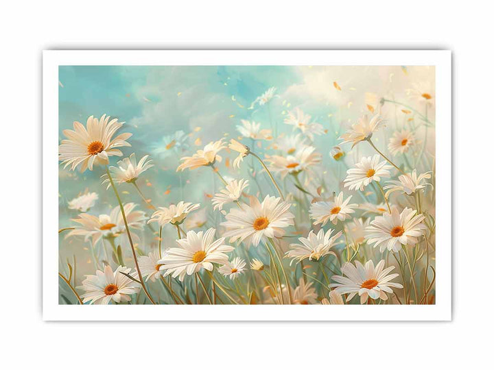 Daisies Flower Art framed Print