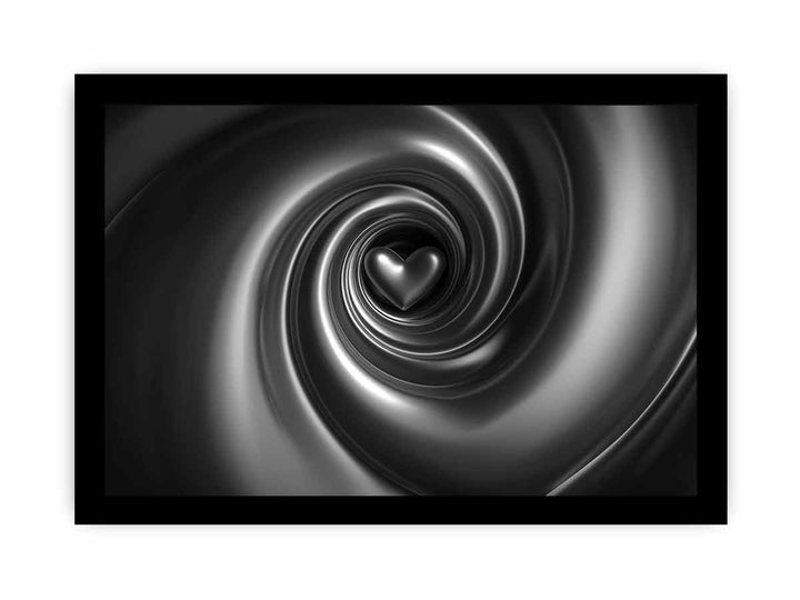 3D spiral Heart Art framed Print