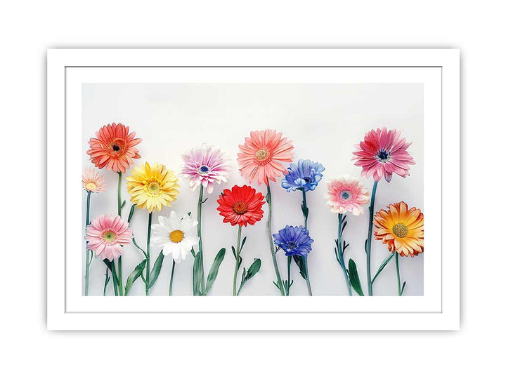 Watercolor Daisies Art framed Print