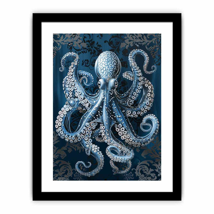 Blue Octopus Art framed Print