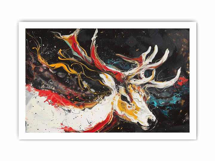 Abstract Stag Art framed Print