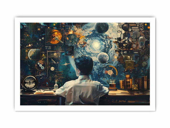 Genius at Work Art framed Print