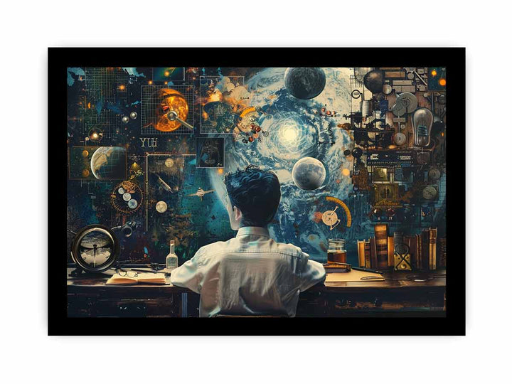 Genius at Work Art framed Print