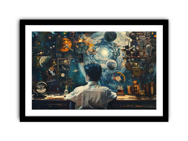 Genius at Work Art framed Print