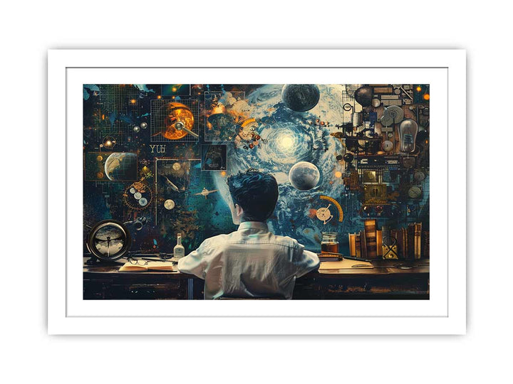 Genius at Work Art framed Print