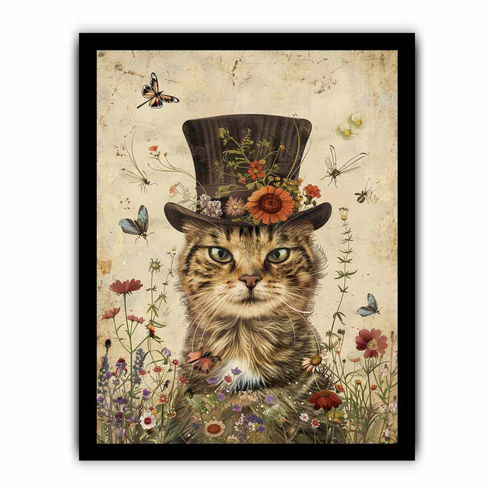 Cute Cat Art framed Print