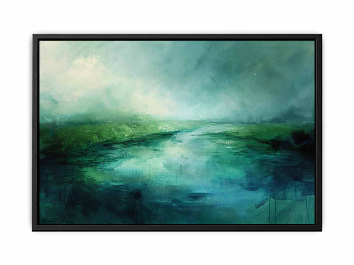 Abstract Green lake canvas Print