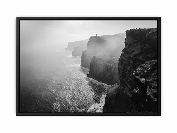 Cliff Black & white canvas Print