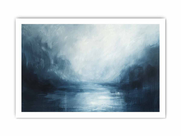 Abstract Blue river framed Print