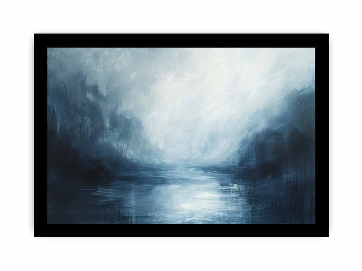 Abstract Blue river framed Print