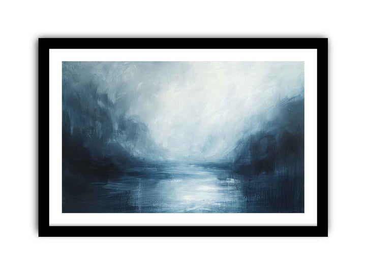 Abstract Blue river framed Print