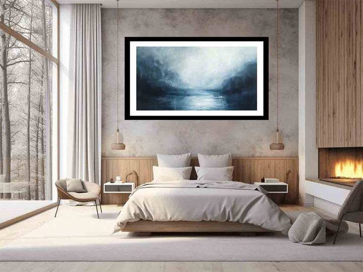 Abstract Blue river Art Print