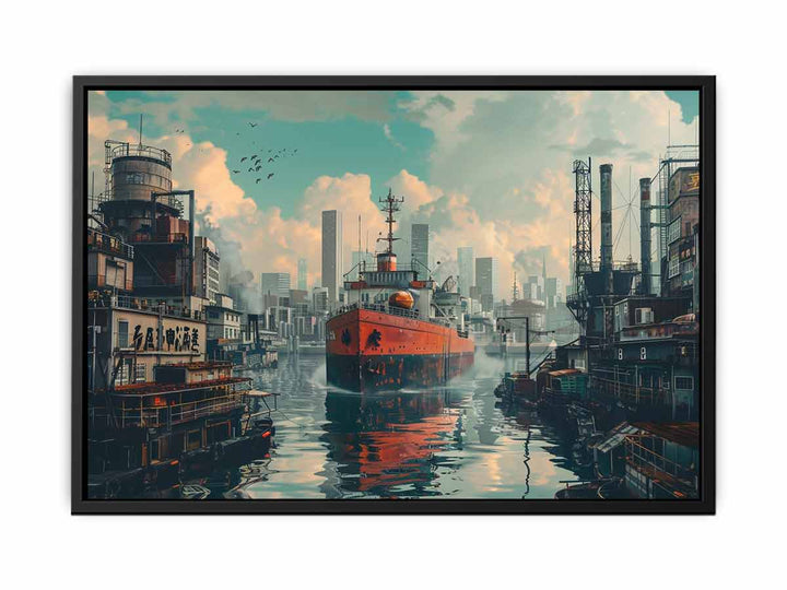 Ship in Port Art canvas Print