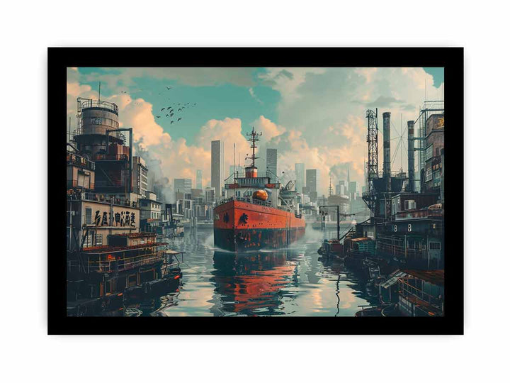 Ship in Port Art framed Print