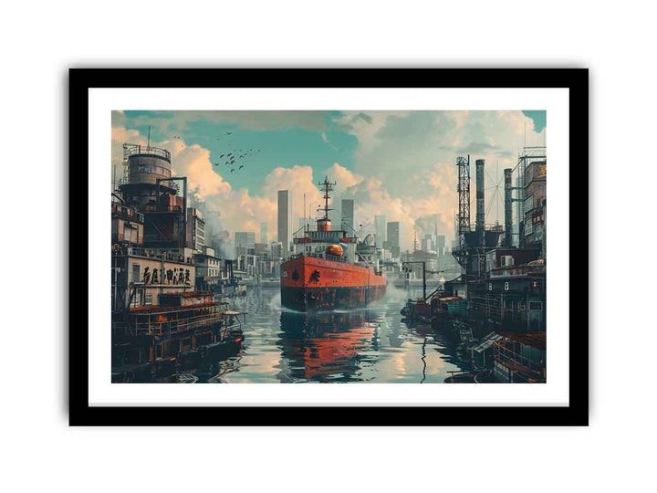 Ship in Port Art framed Print