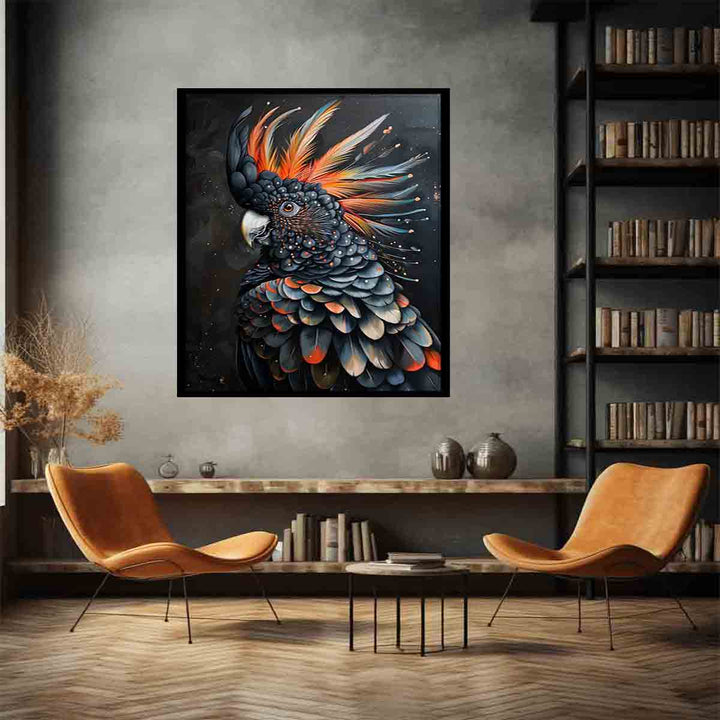 Cockatoo Black Art Print