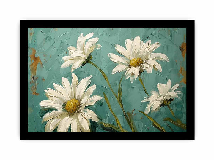 white daisies Art framed Print