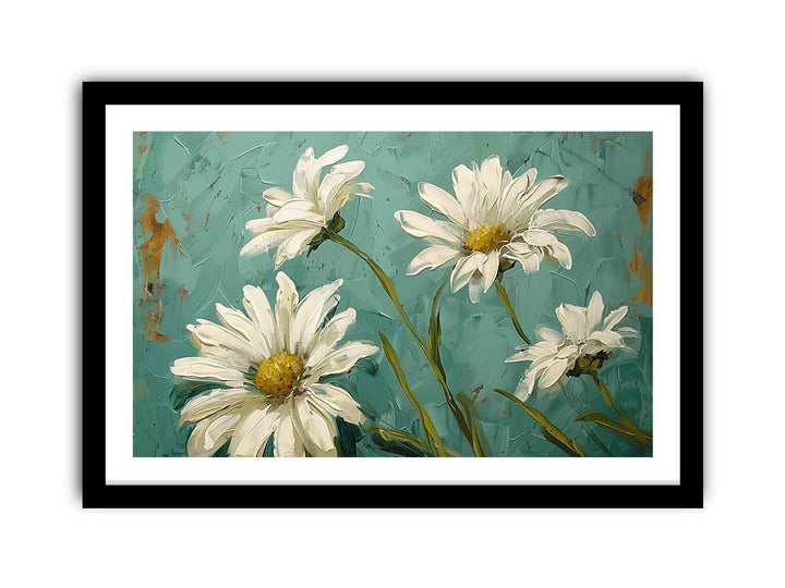 white daisies Art framed Print