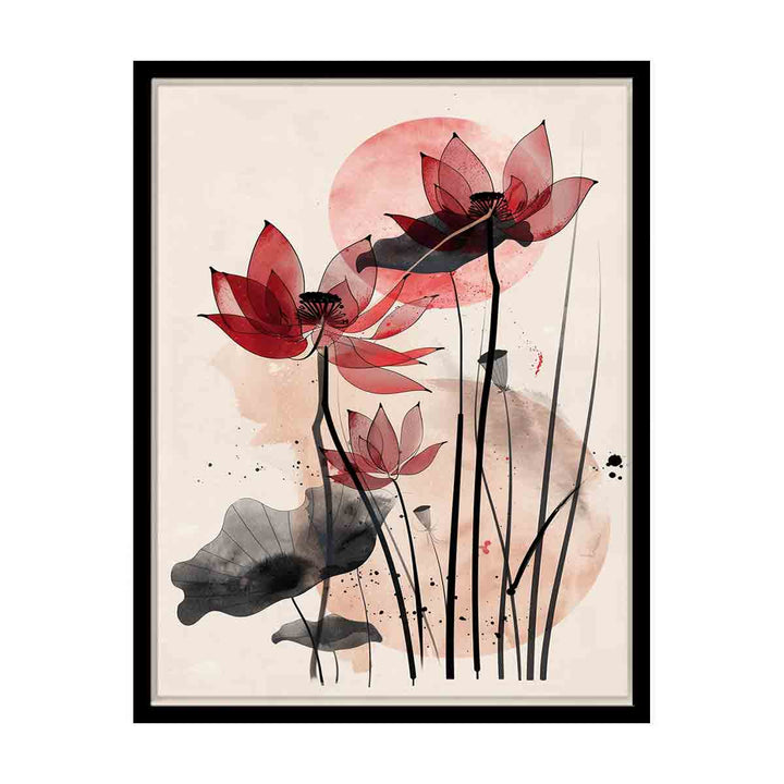 Modern Lotus  Art canvas Print