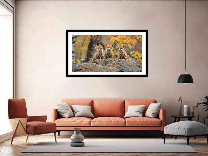 Three Red Fox Art Print