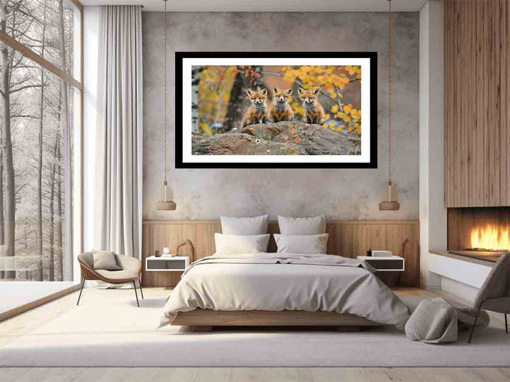 Three Red Fox Art Print