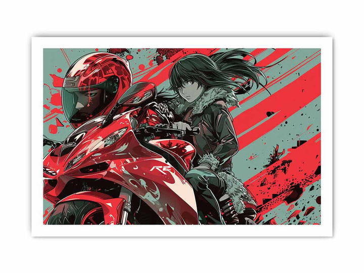 Anime Byke Art framed Print