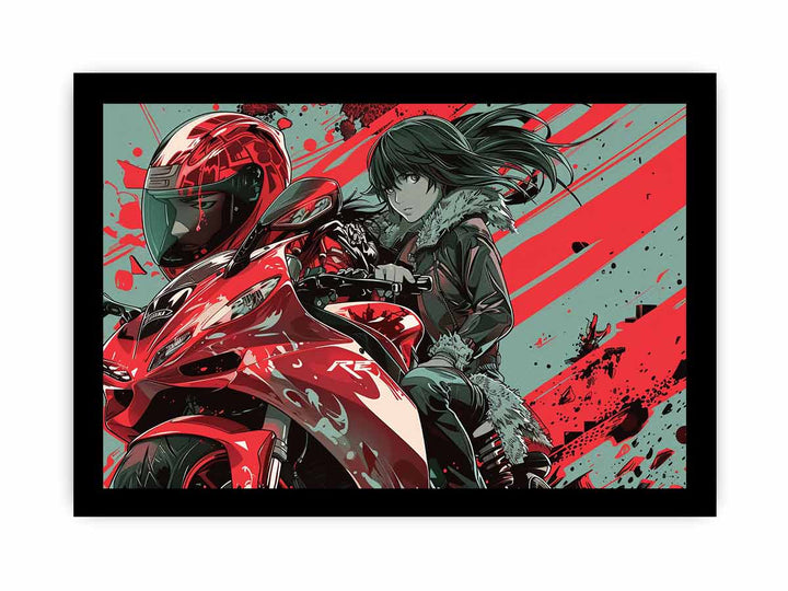 Anime Byke Art framed Print