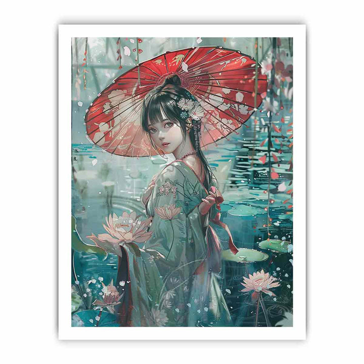 Japanise lady Art  framed Print